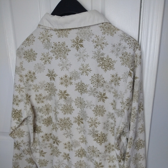Baxter&wells woman white collared snowflake zip pullover shirt Size 1X - Picture 8 of 8